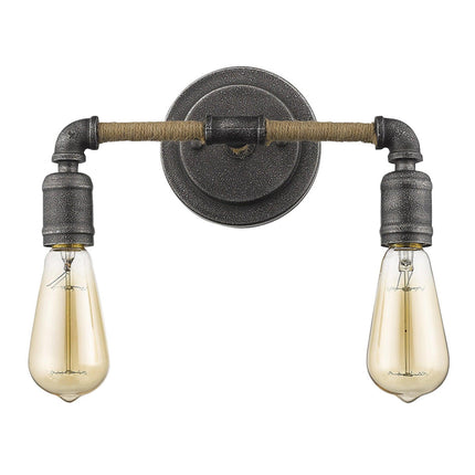 Two Light Industrial Textured Gray Wall Light Wall Lighting TriadCommerceInc   