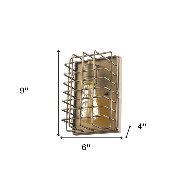 Light Gold Cage Wall Sconce Wall Lighting TriadCommerceInc Default Title  