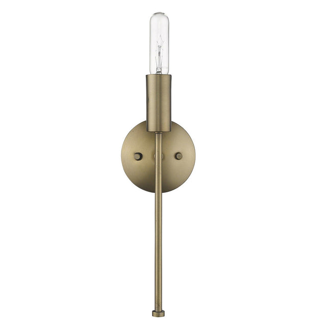 Dull Gold Narrow Bulb Wall Light Wall Lighting TriadCommerceInc   