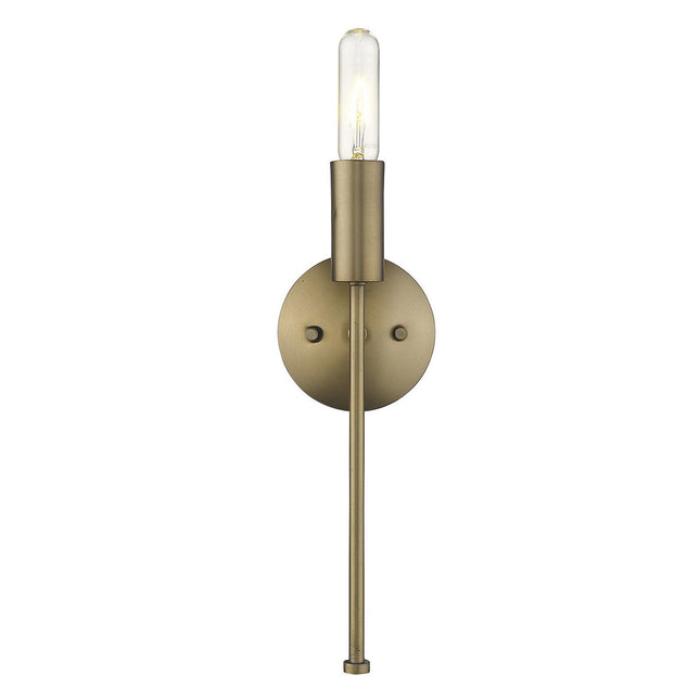 Dull Gold Narrow Bulb Wall Light Wall Lighting TriadCommerceInc   