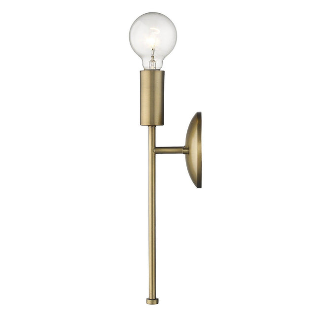 Dull Gold Narrow Bulb Wall Light Wall Lighting TriadCommerceInc   