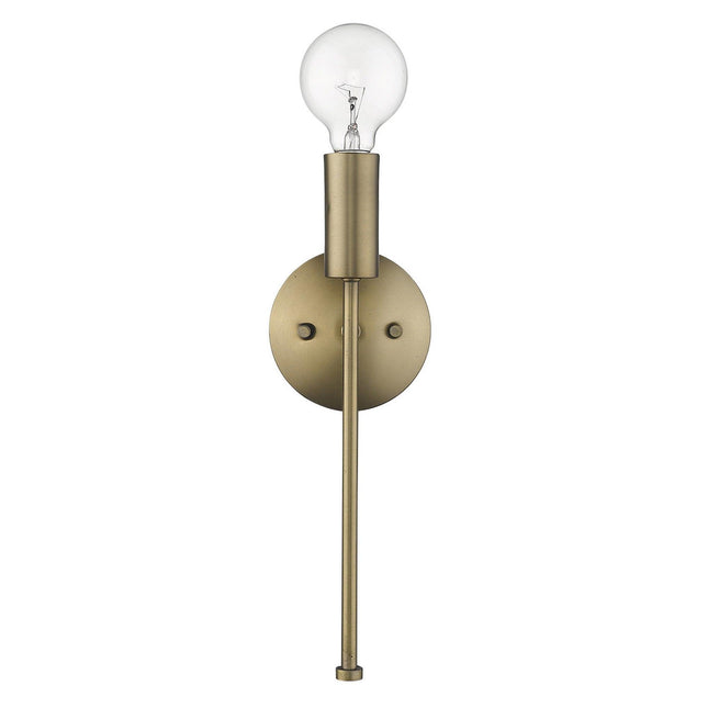 Dull Gold Narrow Bulb Wall Light Wall Lighting TriadCommerceInc   