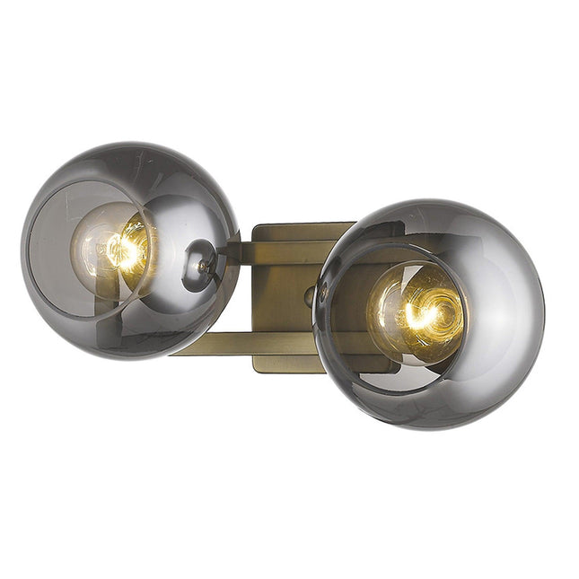 Lunette 2-Light Aged Brass Sconce Wall Lighting TriadCommerceInc   