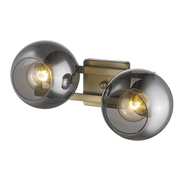 Lunette 2-Light Aged Brass Sconce Wall Lighting TriadCommerceInc   