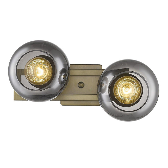 Lunette 2-Light Aged Brass Sconce Wall Lighting TriadCommerceInc   