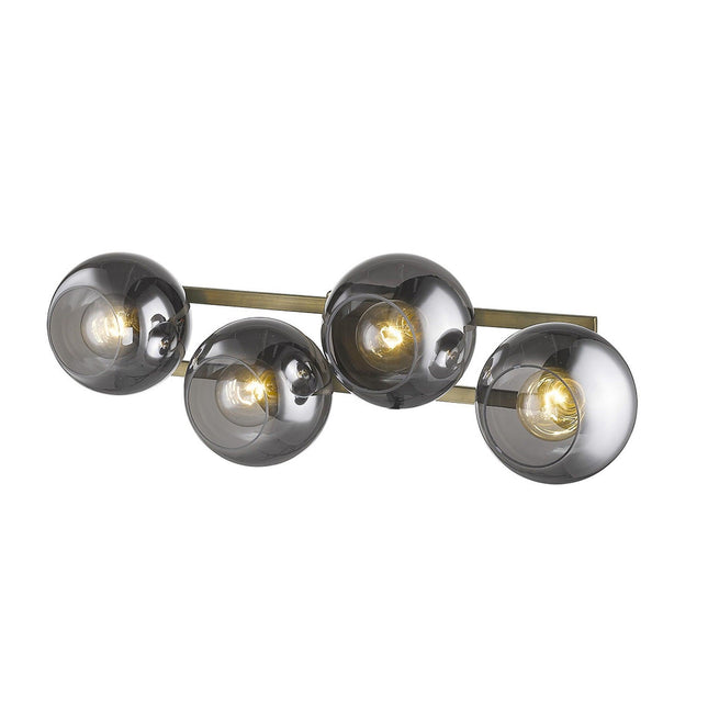 Lunette 4-Light Aged Brass Sconce Wall Lighting TriadCommerceInc   