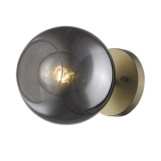 Gold and Smoked Glass Wall Light Wall Lighting TriadCommerceInc   