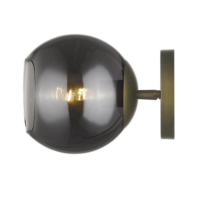 Gold and Smoked Glass Wall Light Wall Lighting TriadCommerceInc   