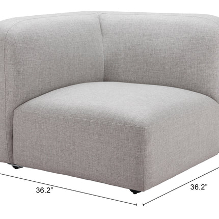 Biak Corner Chair Gray Sofas TriadCommerceInc   