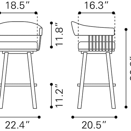 Bantry Swivel Barstool White Barstools TriadCommerceInc   