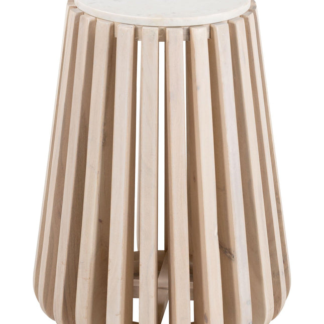 Cyprus Side Table White & Natural Side Tables TriadCommerceInc   