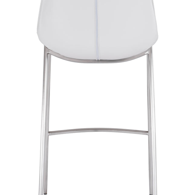 Magnus Barstool (Set of 2) White & Silver Barstools TriadCommerceInc   