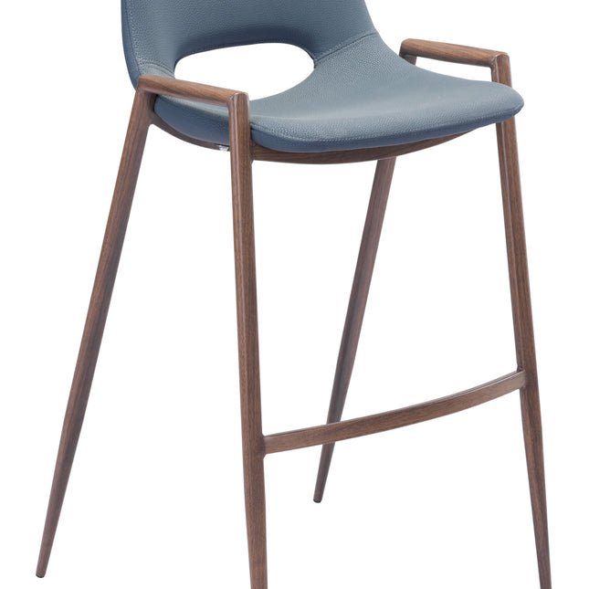 Desi Barstool (Set of 2) Blue & Walnut Barstools TriadCommerceInc Default Title  