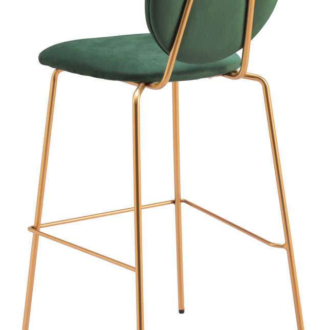 Odessa Barstool (Set of 2) Green & Gold Barstools TriadCommerceInc   