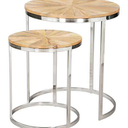 Bari Nesting Table Set (2-Piece) Natural Side Tables TriadCommerceInc Default Title  