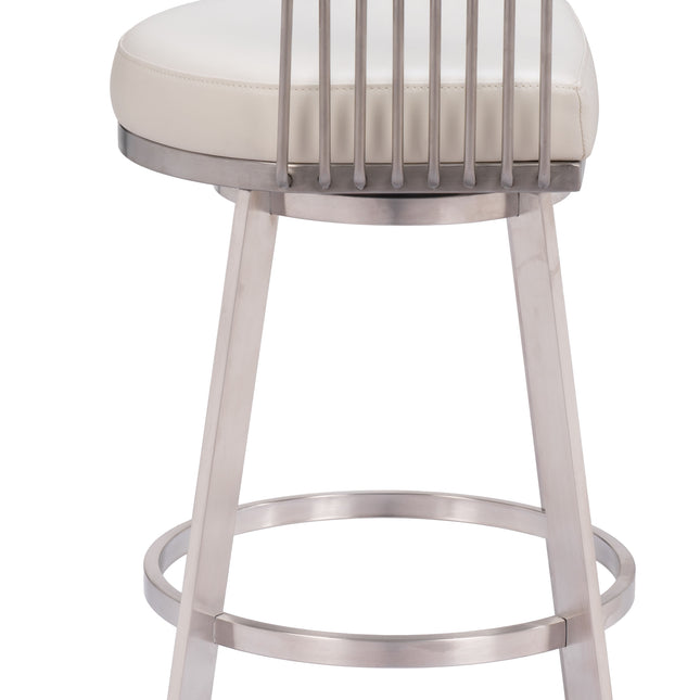 Bantry Swivel Barstool White Barstools TriadCommerceInc   