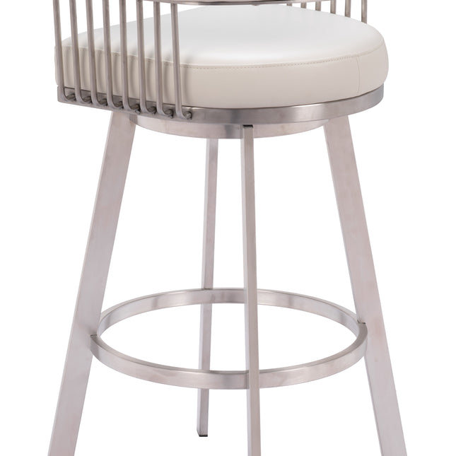 Bantry Swivel Barstool White Barstools TriadCommerceInc   