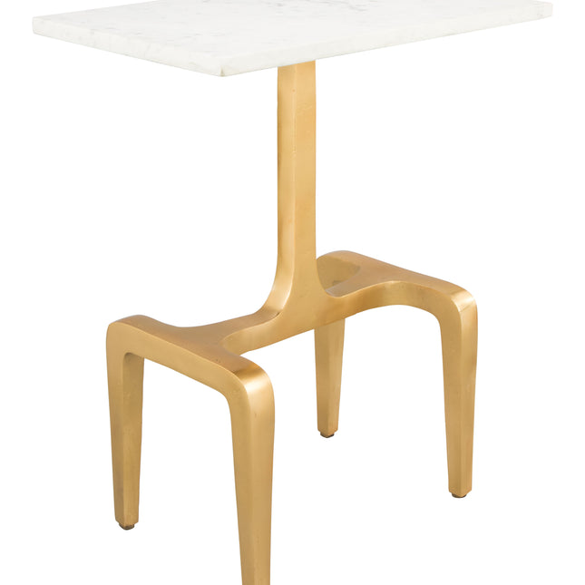 Clement Side Table White & Gold Side Tables TriadCommerceInc   