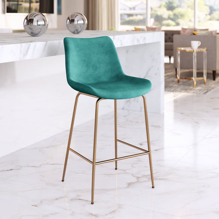 Tony Counter Stool Green & Gold Counter Stools TriadCommerceInc   