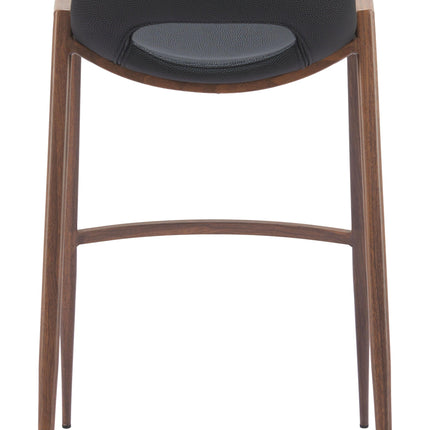 Desi Barstool (Set of 2) Black & Walnut Barstools [TriadCommerceInc]   