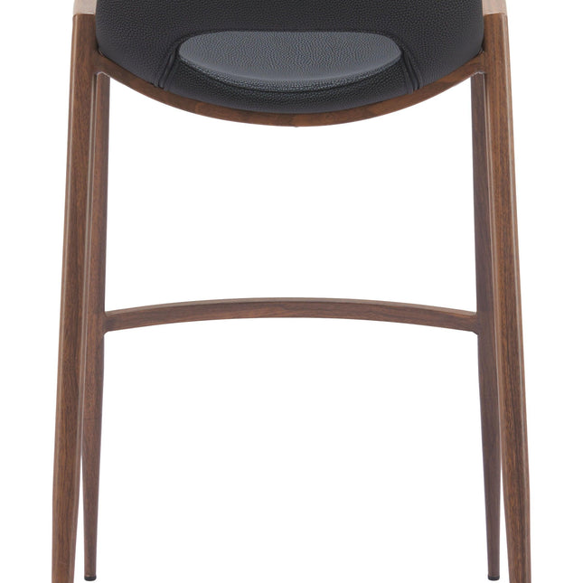 Desi Barstool (Set of 2) Black & Walnut Barstools TriadCommerceInc   