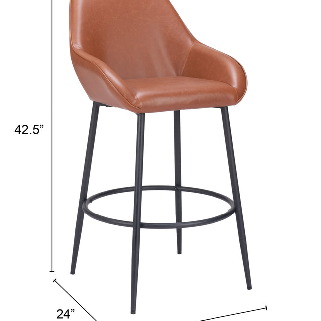 Vila Barstool (Set of 2) Brown Barstools TriadCommerceInc   