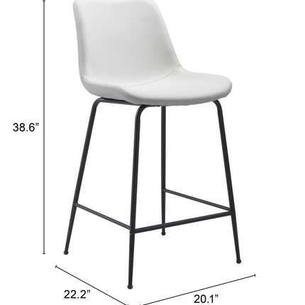 Byron Counter Stool White Counter Stools TriadCommerceInc   