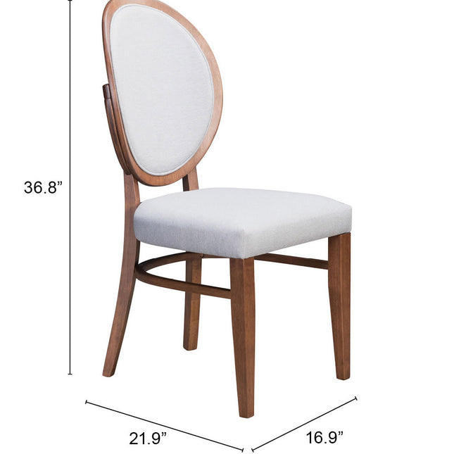 Regents Dining Chair (Set of 2) Walnut & Light Gray Chairs TriadCommerceInc   