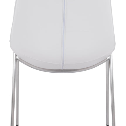 Magnus Dining Chair (Set of 2) White & Silver Chairs TriadCommerceInc   