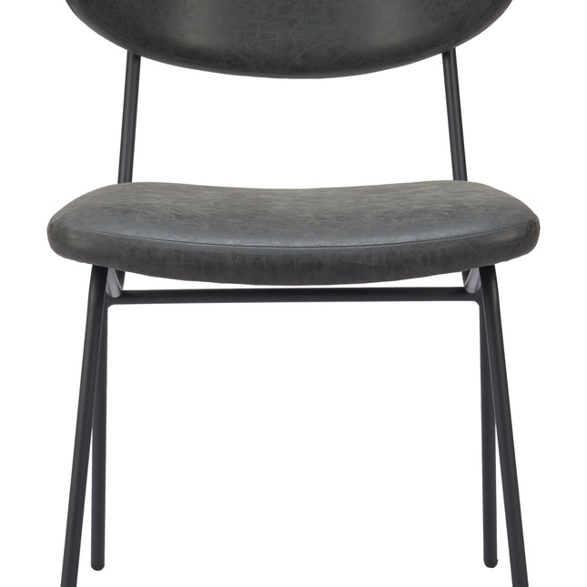 Charon Dining Chair (Set of 2) Vintage Black Chairs TriadCommerceInc   