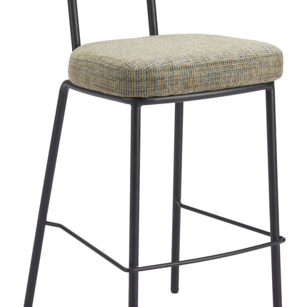 Kede Barstool Green Tweed Barstools [TriadCommerceInc]   