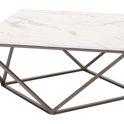 Tintern Coffee Table White & Antique Bronze Coffee Tables [TriadCommerceInc]   