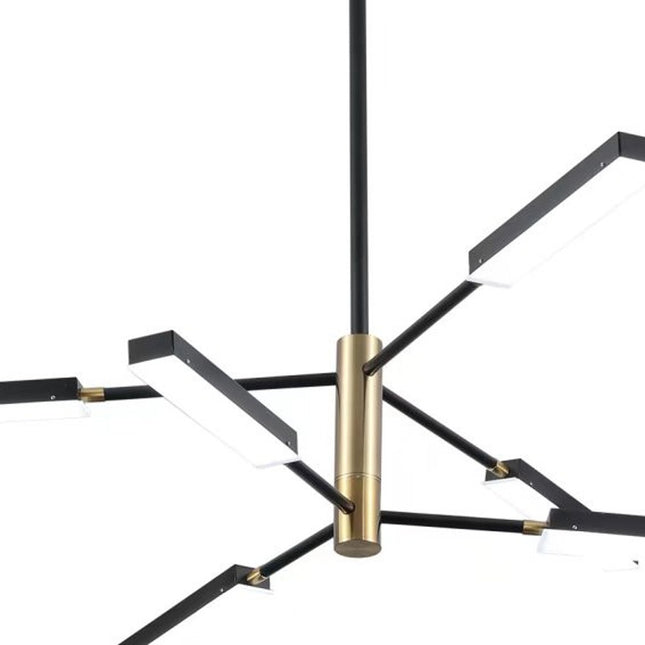 Asymmetric Black and Gold Six Light Ceiling Light Chandeliers TriadCommerceInc   