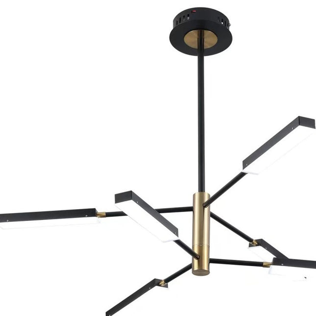 Asymmetric Black and Gold Six Light Ceiling Light Chandeliers TriadCommerceInc   