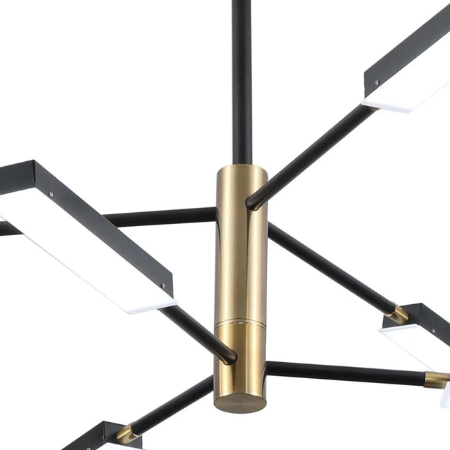 Asymmetric Black and Gold Six Light Ceiling Light Chandeliers TriadCommerceInc   