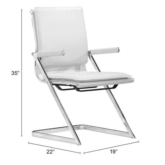 Lider Plus Conference Chair (Set of 2) White Chairs [TriadCommerceInc]   