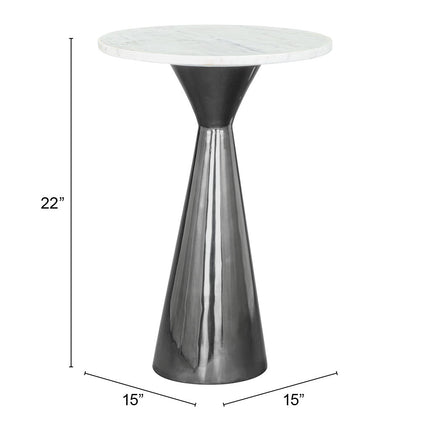 Tim Side Table White & Black Side Tables TriadCommerceInc   