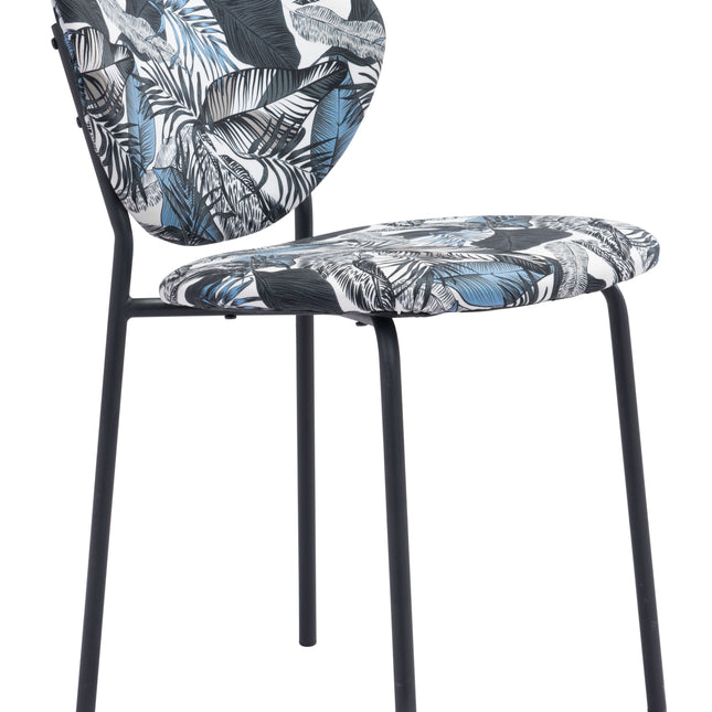 Clyde Dining Chair (Set of 2) Leaf Print & Black Chairs TriadCommerceInc Default Title  