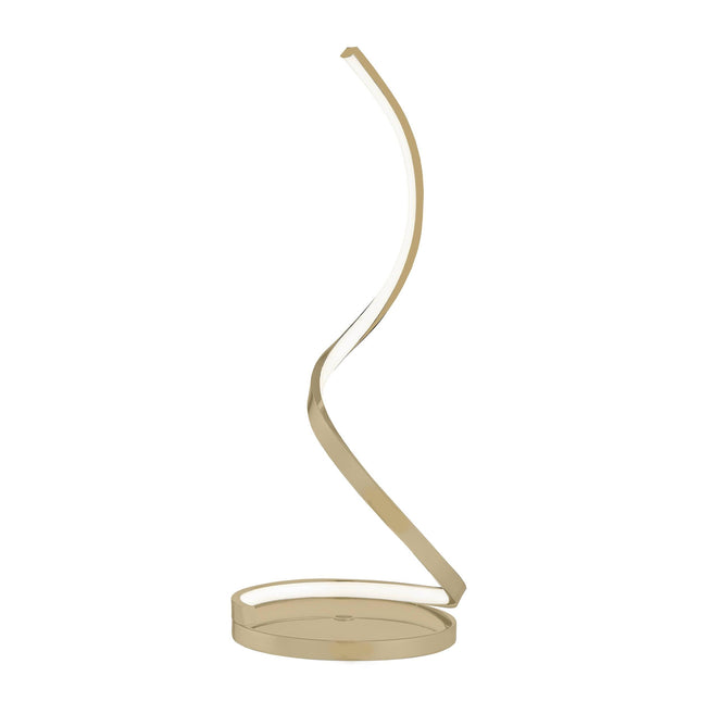 Modern Spiral Integrated LED Table Lamp, Gold Table Lamps TriadCommerceInc   