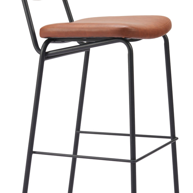 Charon Barstool (Set of 2) Vintage Brown Barstools TriadCommerceInc   