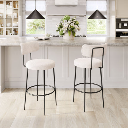 Blanca Barstool (Set of 2) Ivory Barstools [TriadCommerceInc]   