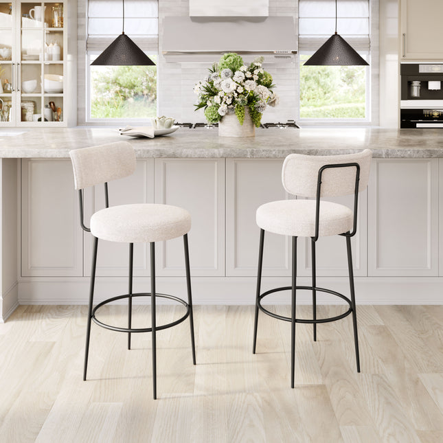 Blanca Barstool (Set of 2) Ivory Barstools TriadCommerceInc   