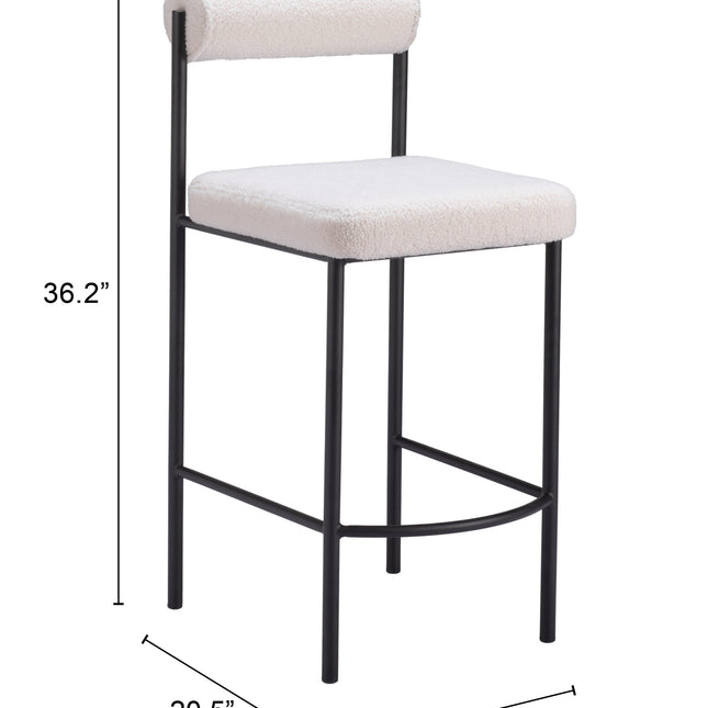 Livorno Counter Stool (Set of 2) Ivory Counter Stools TriadCommerceInc   