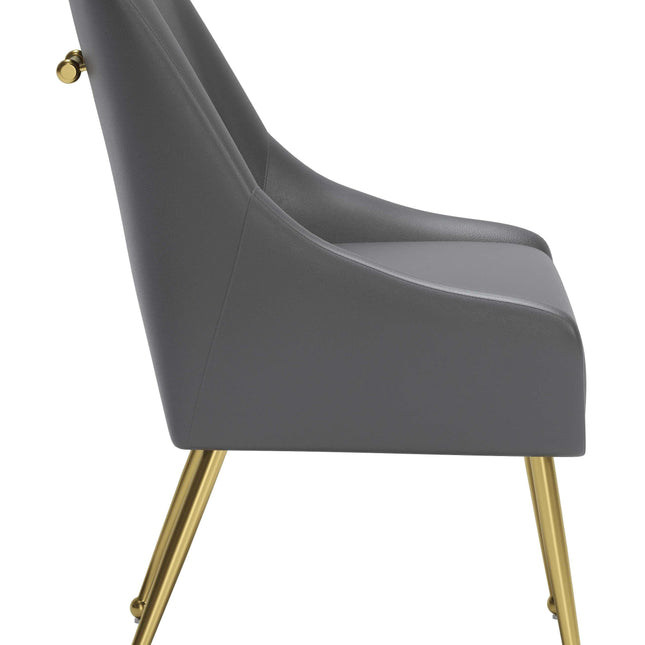 Maxine Dining Chair Gray & Gold Chairs TriadCommerceInc   