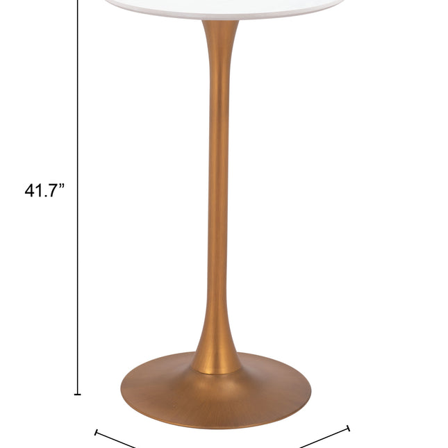 Auray Bar Table White & Gold Tables TriadCommerceInc   