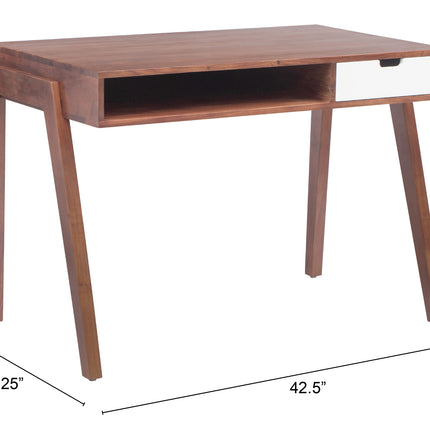 Linea Desk Walnut Desks [TriadCommerceInc]   