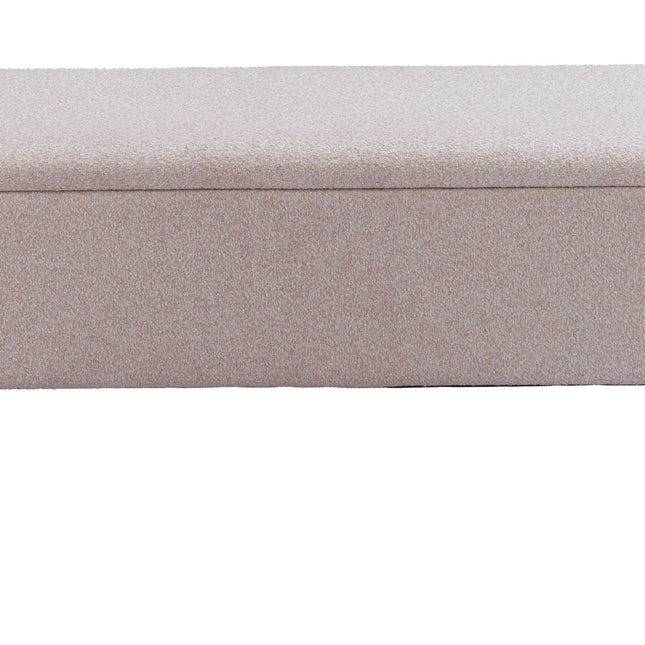 Lebreton Storage Bench Oatmeal Beige Benches TriadCommerceInc   