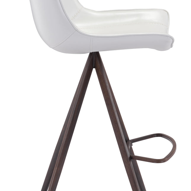 Aki Barstool (Set of 2) White & Walnut Barstools TriadCommerceInc   