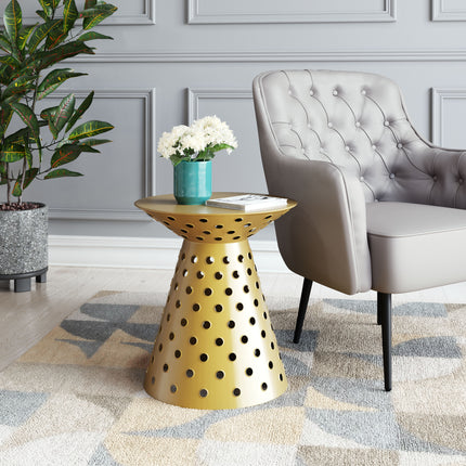 Proton Side Table Gold Side Tables [TriadCommerceInc]   