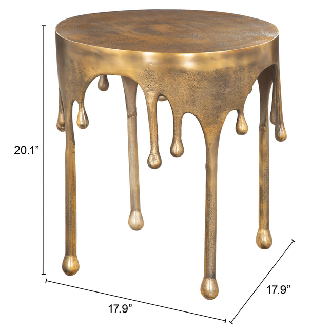 Drip Side Table Antique Brass Side Tables TriadCommerceInc   